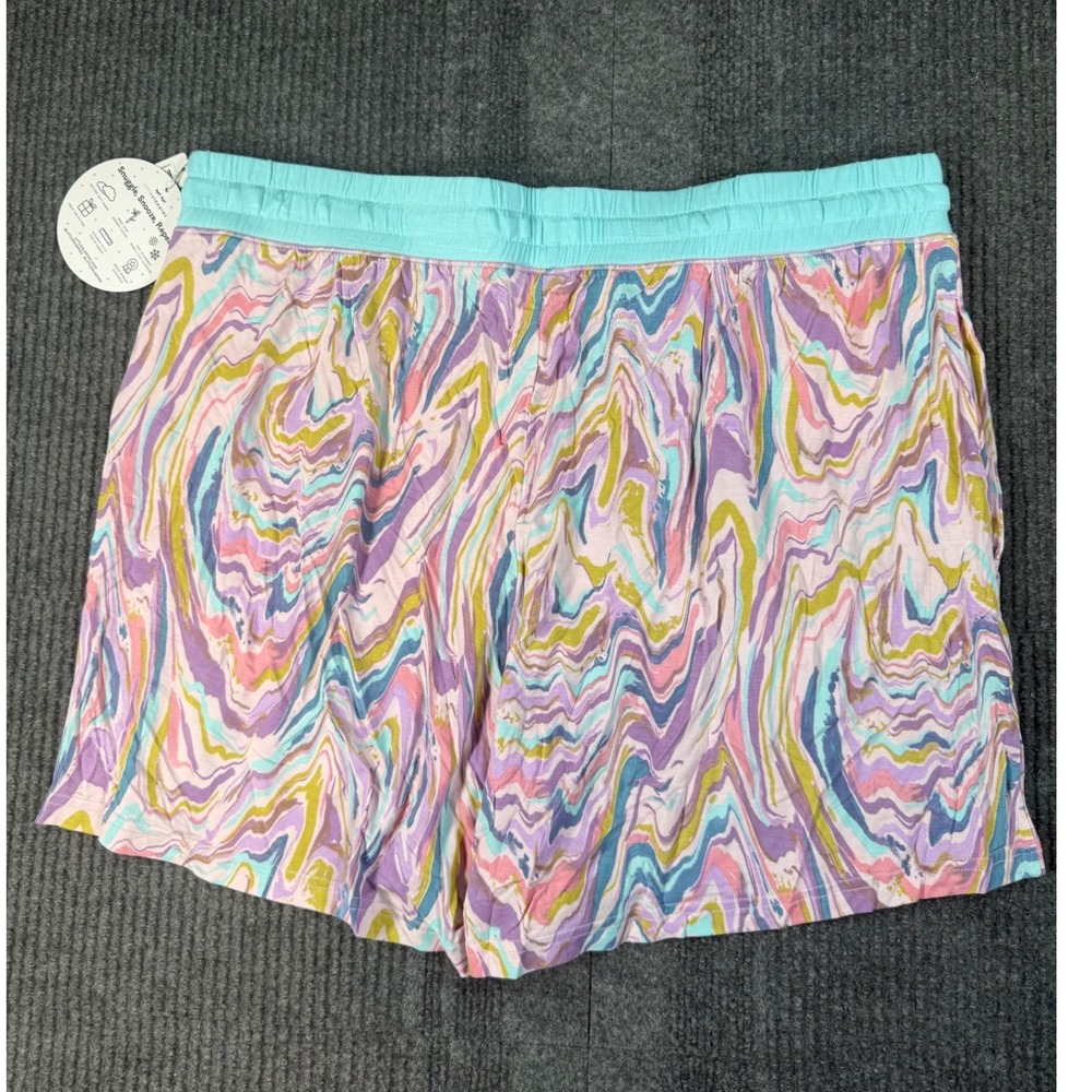 Little Sleepies Marble Swirl Bamboo Pajama Shorts Womens Large Pink Blue NWT - Picture 3 of 6